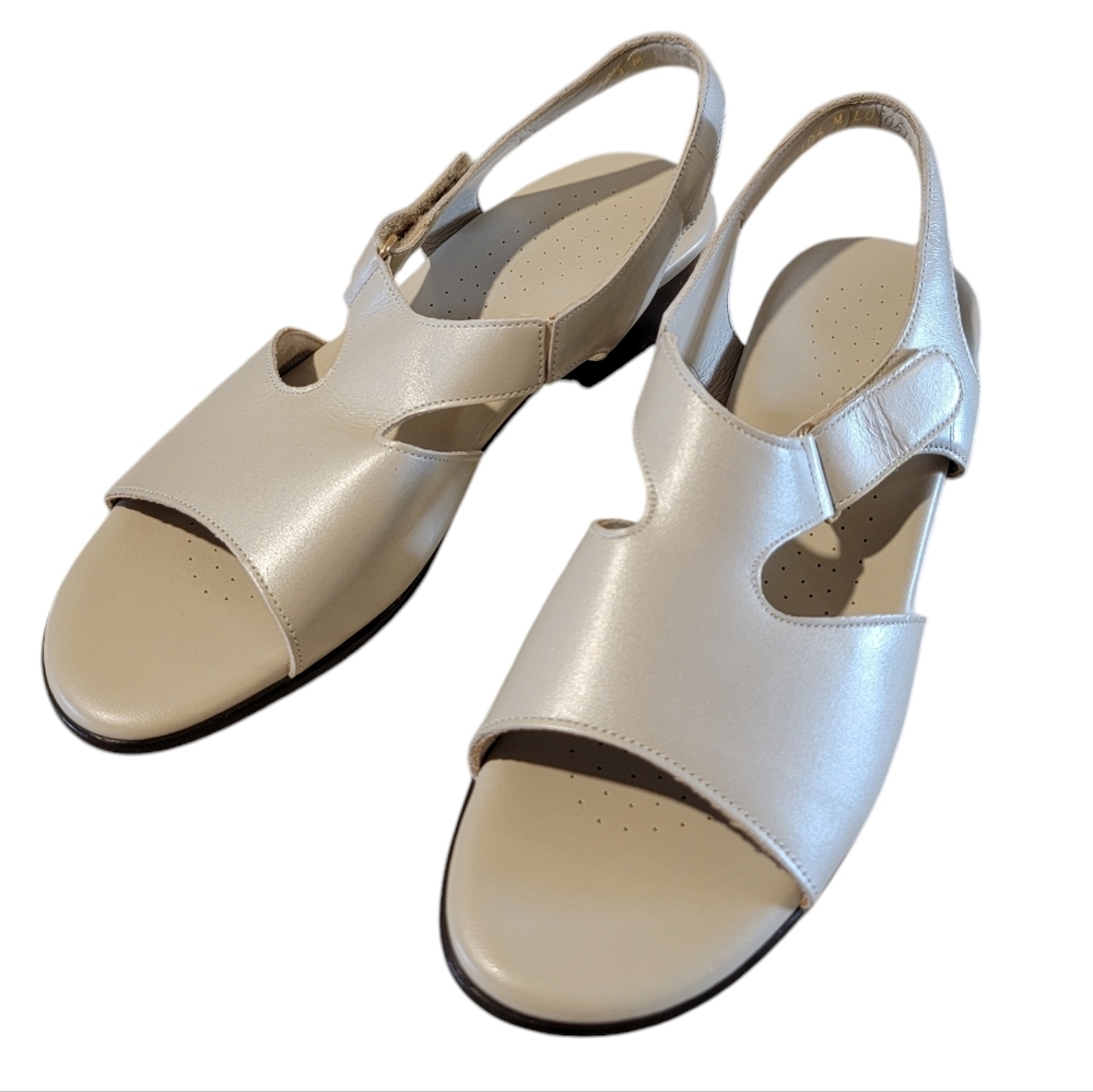 SAS Suntimer Heel Strap‎ Sandal Pearl Bone 10.5M